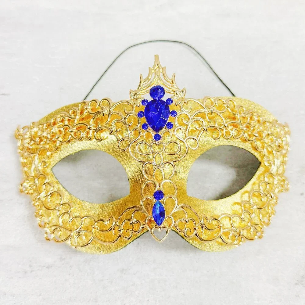 Gold masquerade mask, cosplay mask, Halloween mask, Venetian mask, Prom mask